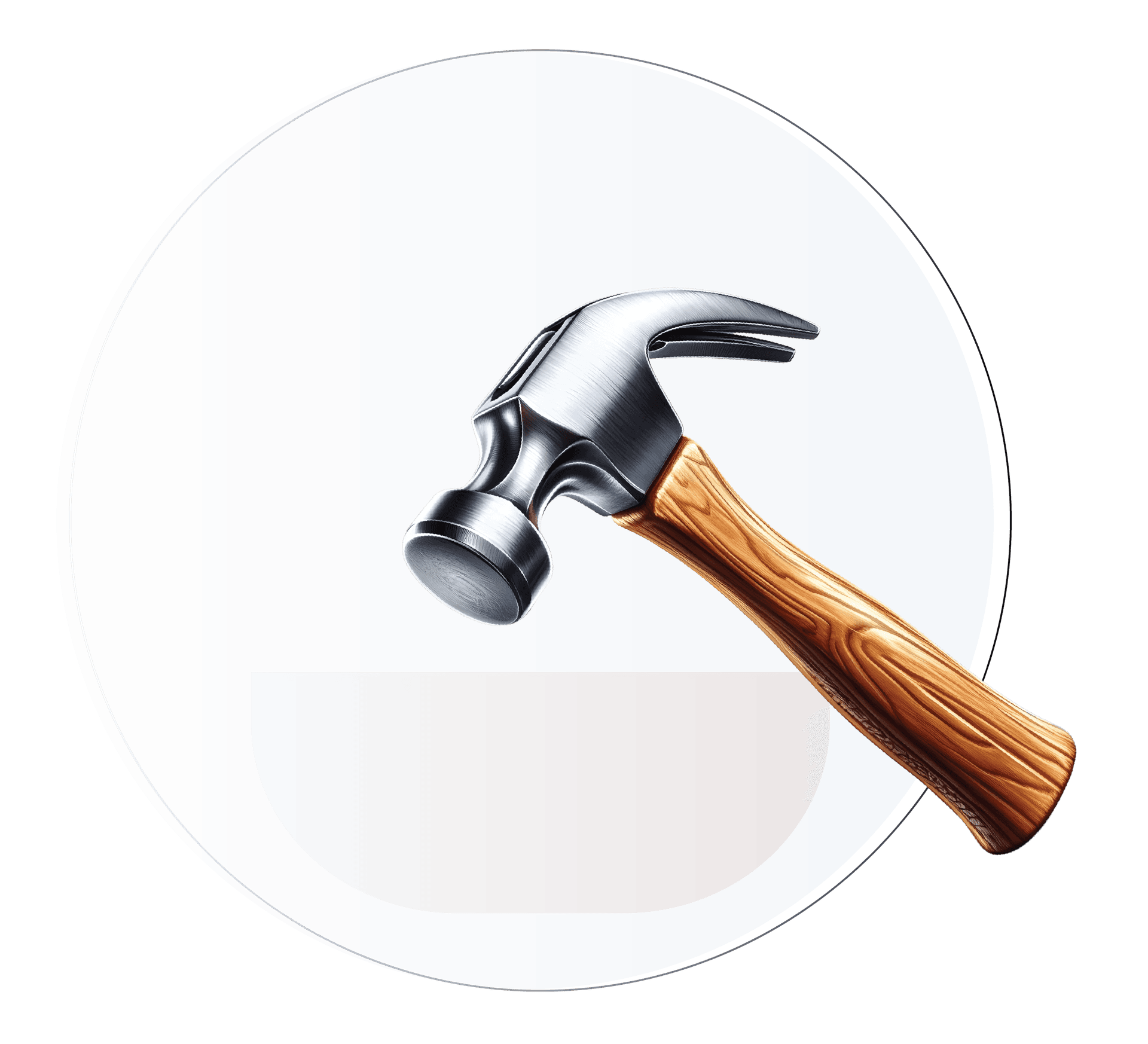 Hammer demonstrating a shatterproof lens