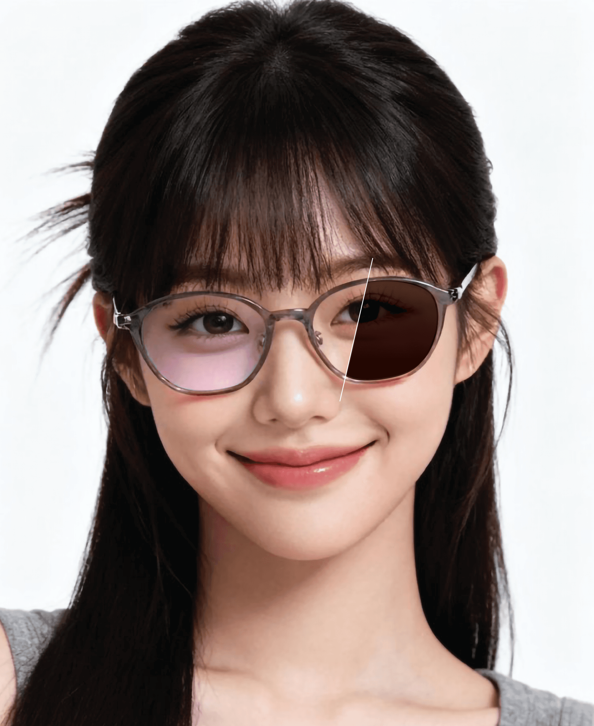 Single vision lenses demonstrating clear indoor and dark outdoor vision