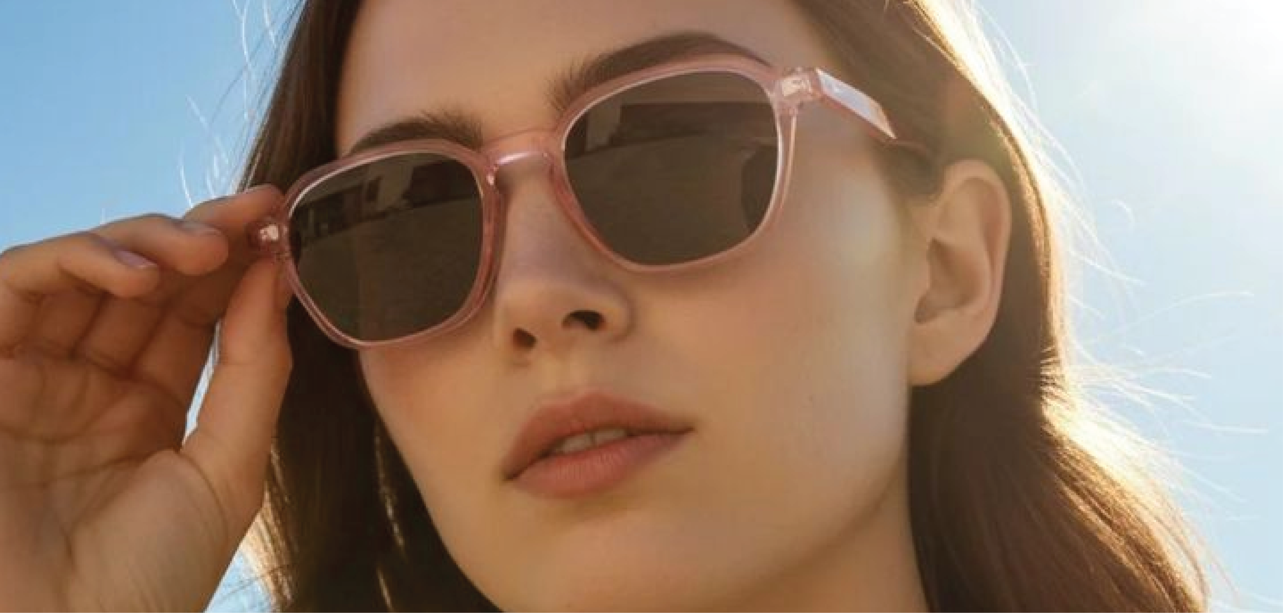 Woman wearing prescription sunglasses outdoors